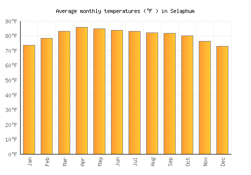 Selaphum average temperature chart (Fahrenheit)