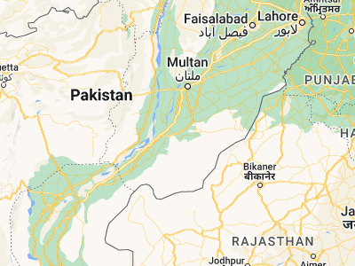 Map showing location of Ahmadpur East (29.14309, 71.25976)