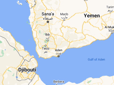 Map showing location of Al ‘Awābil (13.83754, 44.86431)