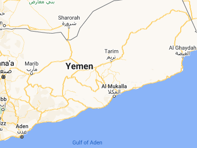 Map showing location of Al Bāţinah (15.48333, 48.43333)