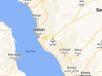 Map showing location of Al Hadā (21.36753, 40.28694)