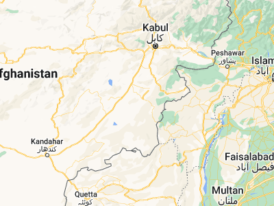 Map showing location of ‘Alāqahdārī Yōsuf Khēl (33.05194, 68.65)