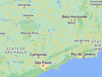 Map showing location of Alfenas (-21.42917, -45.94722)