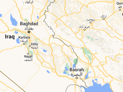 Map showing location of ‘Alī al Gharbī (32.46186, 46.68794)