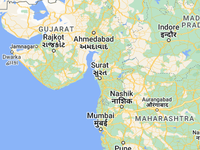 Map showing location of Amroli (21.3, 72.85)