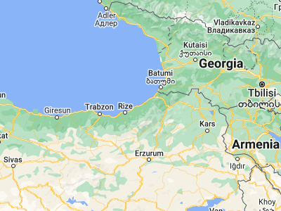 Map showing location of Ardeşen (41.19111, 40.9875)