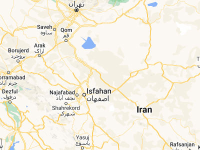 Map showing location of Ardestān (33.3761, 52.3694)