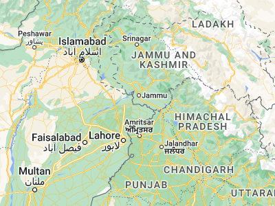 Map showing location of Arnīa (32.52095, 74.79844)