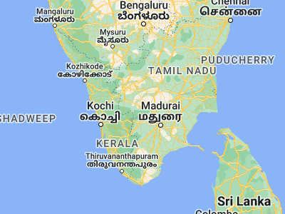 Map showing location of Ayakudi (10.44992, 77.55198)