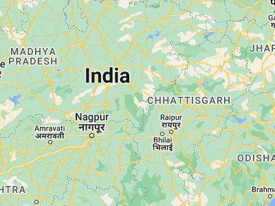 Map showing location of Baihar (22.1, 80.55)