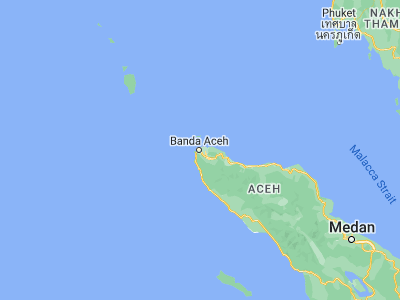 Map showing location of Banda Aceh (5.5577, 95.3222)