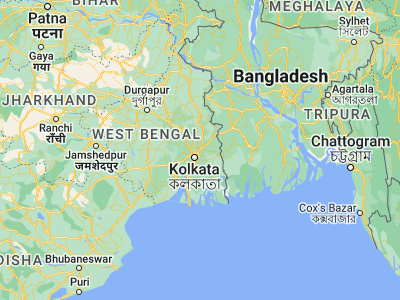 Map showing location of Bārāsat (22.72154, 88.48198)