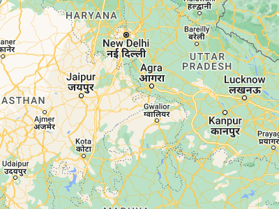 Map showing location of Bāri (26.64661, 77.61634)