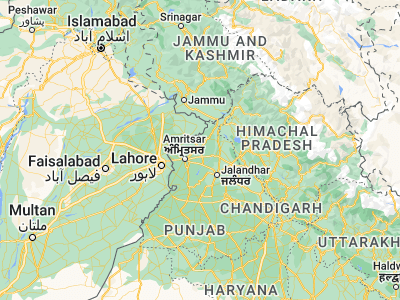 Map showing location of Batāla (31.81861, 75.20278)