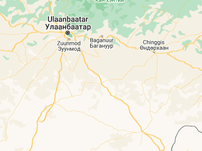 Map showing location of Bayantal (46.62134, 108.35804)