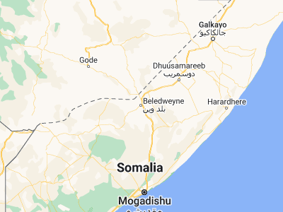 Map showing location of Beledweyne (4.73583, 45.20361)