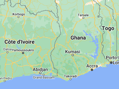 Map showing location of Berekum (7.4534, -2.58404)