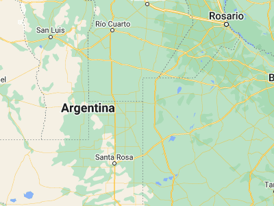 Map showing location of Bernardo Larroudé (-35.02449, -63.58253)