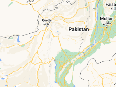 Map showing location of Bhāg (29.0415, 67.8239)