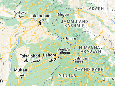 Map showing location of Bhopālwāla (32.42888, 74.3633)