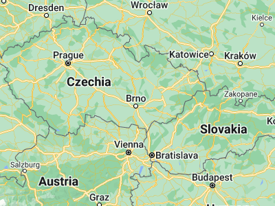 Map showing location of Bílovice nad Svitavou (49.24708, 16.67247)