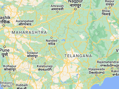 Map showing location of Bodhan (18.66667, 77.9)