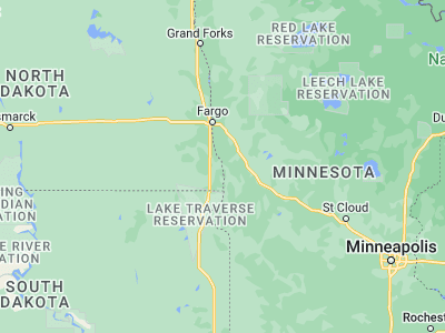 Map showing location of Breckenridge (46.26357, -96.58813)