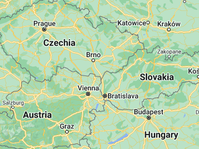 Map showing location of Břeclav (48.75897, 16.88203)