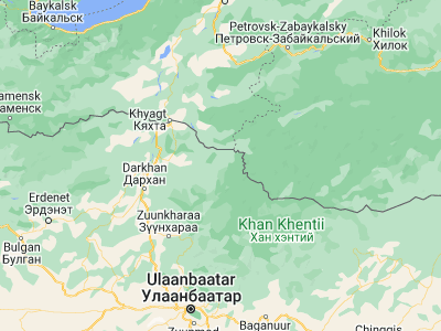 Map showing location of Bulagtay (49.77594, 107.51616)