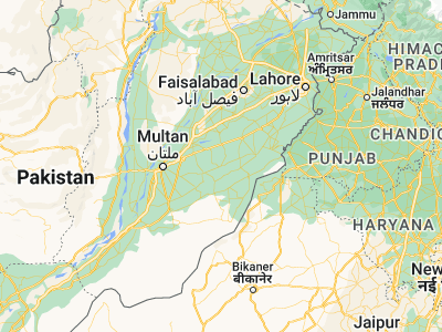 Map showing location of Būrewāla (30.16667, 72.65)