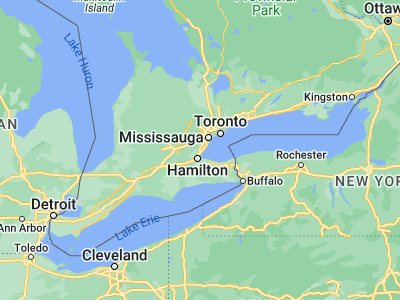 Map showing location of Burlington (43.38621, -79.83713)