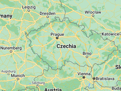 Map showing location of Bystřice (49.73213, 14.6674)