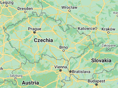 Map showing location of Bystřice nad Pernštejnem (49.52295, 16.26147)