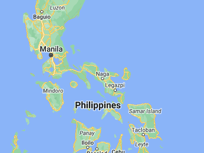 Map showing location of Calabanga (13.7068, 123.2087)