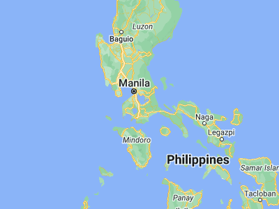 Map showing location of Calamba (14.21167, 121.16528)