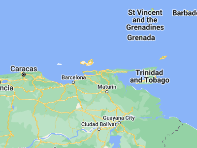 Map showing location of Cariaco (10.49573, -63.55399)