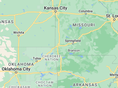 Map showing location of Carthage (37.17645, -94.31022)