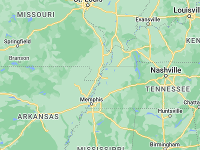 Map showing location of Caruthersville (36.19312, -89.65564)