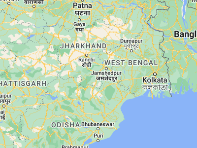 Map showing location of Chāībāsa (22.56667, 85.81667)