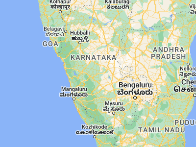 Map showing location of Channagiri (14.03333, 75.93333)