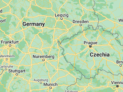 Map showing location of Cheb (50.07963, 12.37392)