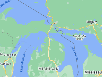 Map showing location of Cheboygan (45.64696, -84.47448)