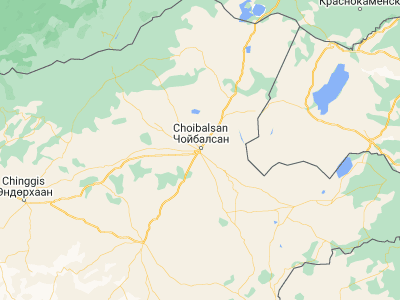 Map showing location of Choybalsan (48.06667, 114.5)