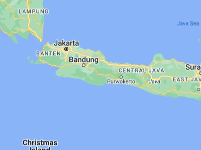 Map showing location of Ciamis (-7.3257, 108.3534)