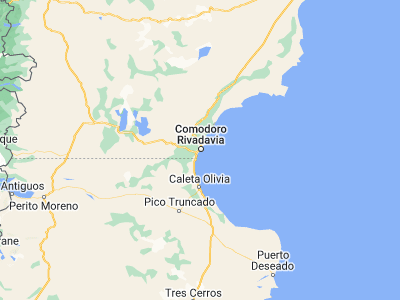 Map showing location of Comodoro Rivadavia (-45.86667, -67.5)