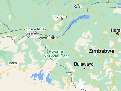 Map showing location of Dete (-18.61667, 26.86667)