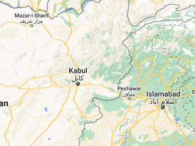 Map showing location of Dowlat Shāh (34.9504, 70.07102)