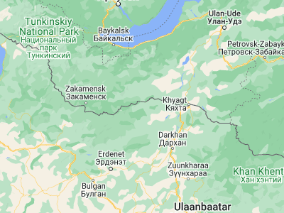 Map showing location of Dzelter (50.31556, 105.04583)