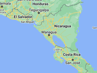 Map showing location of El Crucero (11.99008, -86.30954)