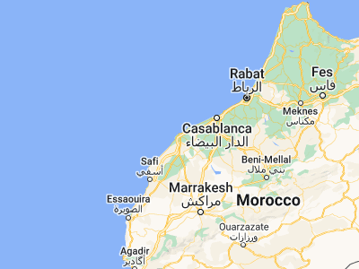 Map showing location of El Jadida (33.25492, -8.50602)